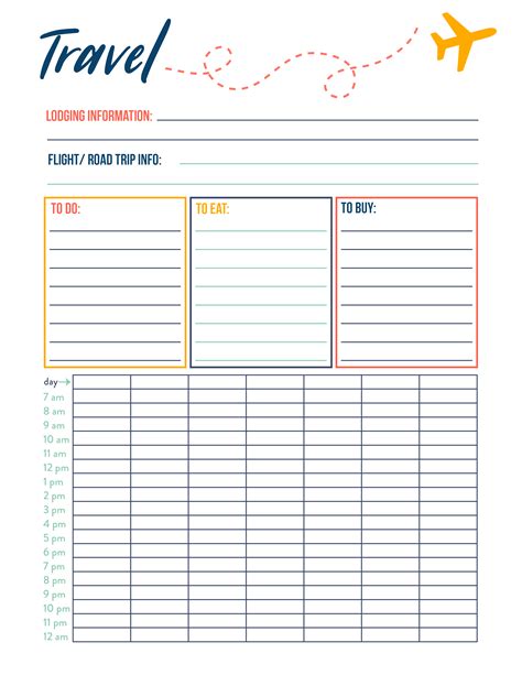 overseas trip planner template.